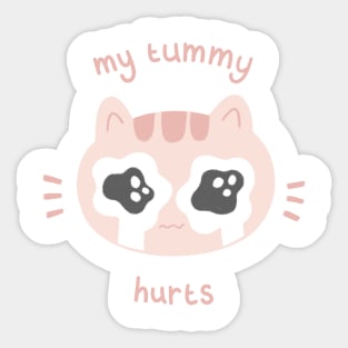 My Tummy Hurts Sad Cat Sticker